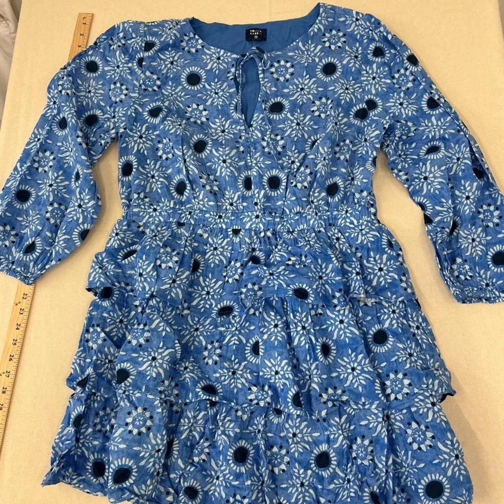 Roller Rabbit blue floral tiered dress
